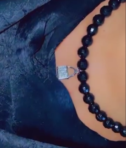 Secure Noir Padlock Bracelet